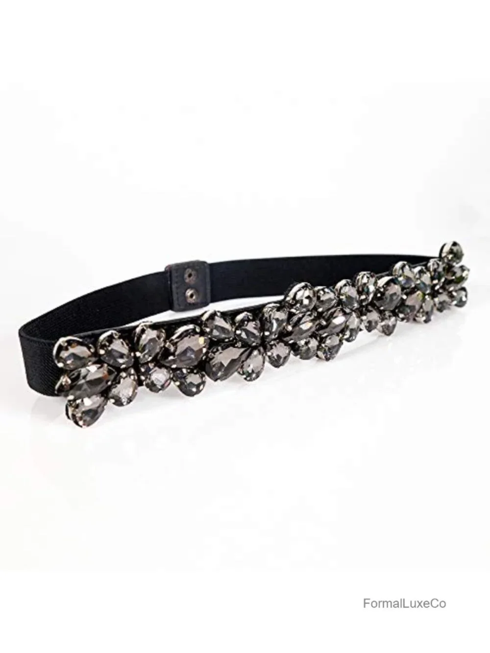 Rhinestone Crystal Sparkly Dress Belt Thin Elastic Waist Belt